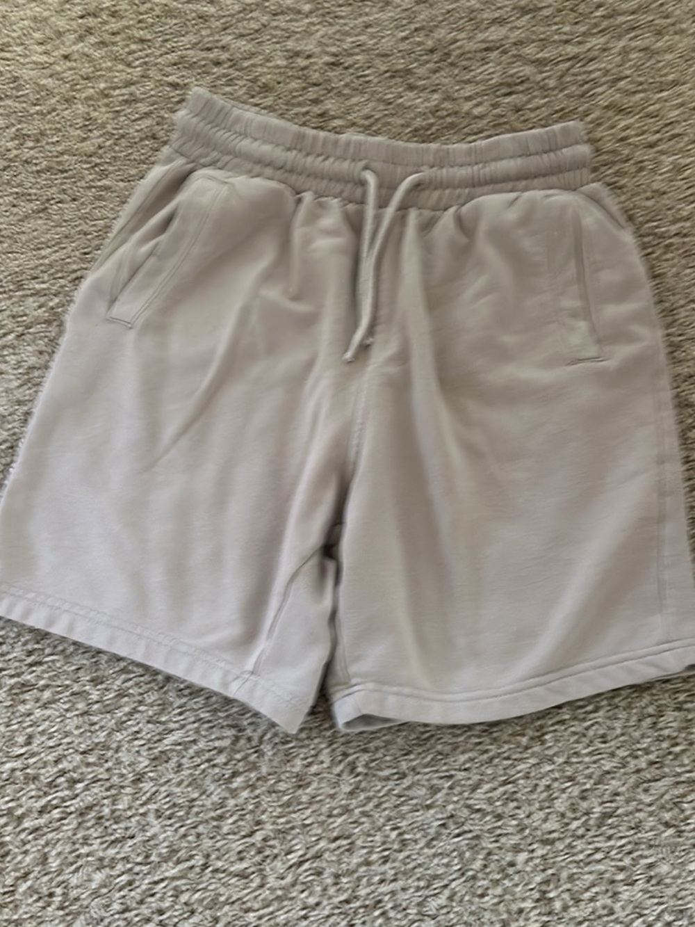 H&M Men's Drawstring Athletic Shorts in Light Beige